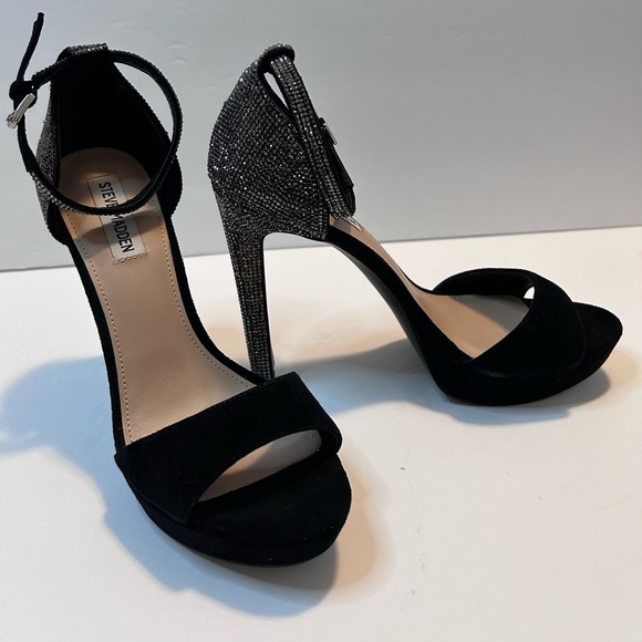 Steve Madden Kisha Jeweled Platform Sandals Black Size 9M EUC - Picture 2 of 12